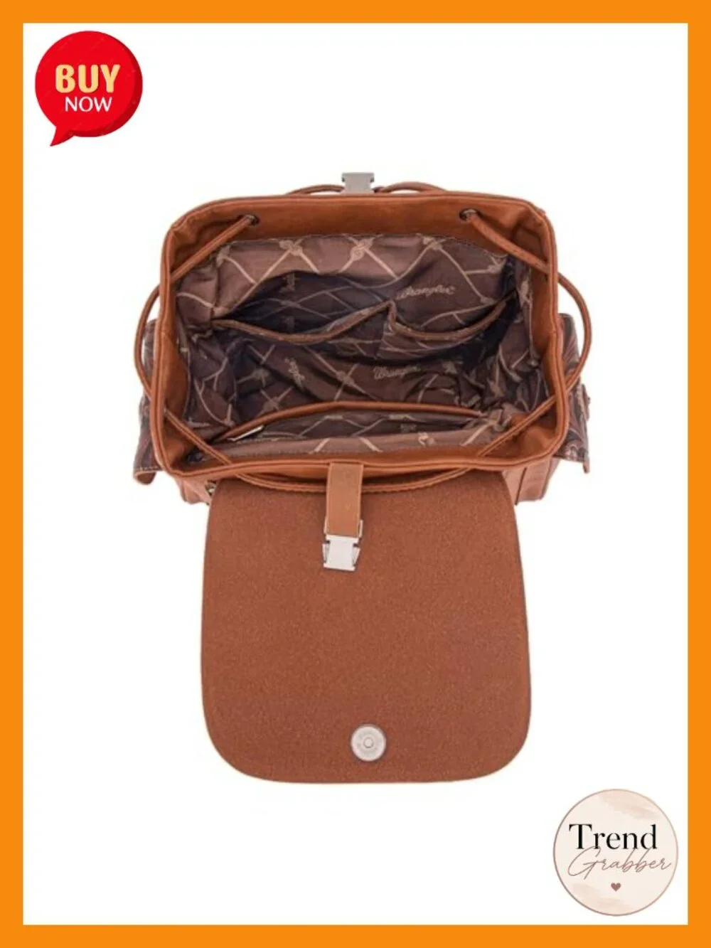 Western Floral Tooled Backpack Purse with Drawstring Closure, Adjustable Strap
